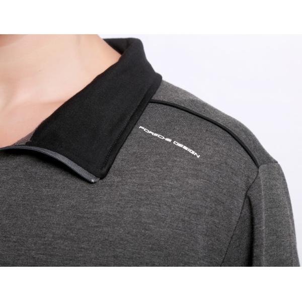 Темные серые длинные рубашки поло рукава