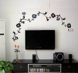 Waterproof Antique Designer Wall Flower Stickers G122, Floral Wall Stickers /Design Wall Sticker /Wall Sticker Art