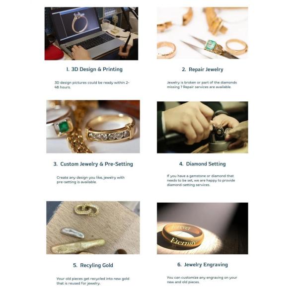 18K Lab Diamonds Ring and Gold Wedding Ring Setting1894 Four Prong Classic Diamond Ring