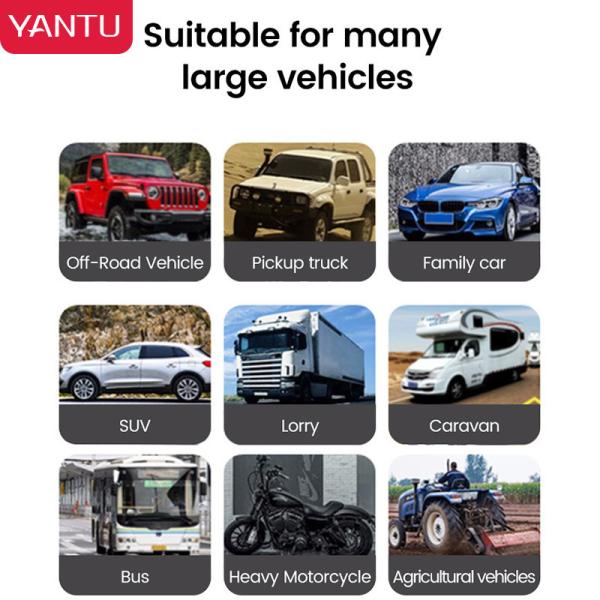 Car Tyre Air Pump YANTU E2 12V DC Portable Digital Tire Inflator with 30 Cylinder Black
