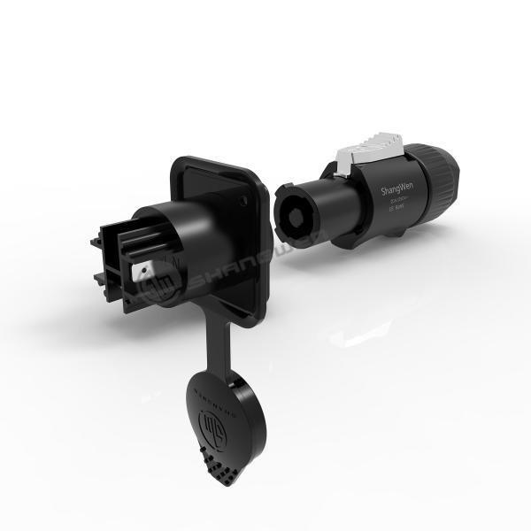 IP65 Waterproof Triple Core LED Display Power Connectors 3Pins 250V AC Female Plug Male Chassis Outdoor  Connector