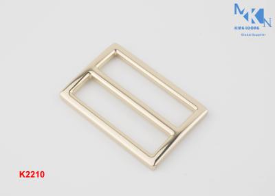 Double Loop Metal Slide Buckle Light Gold Color 37mm Inner Size Zinc Alloy For Bag
