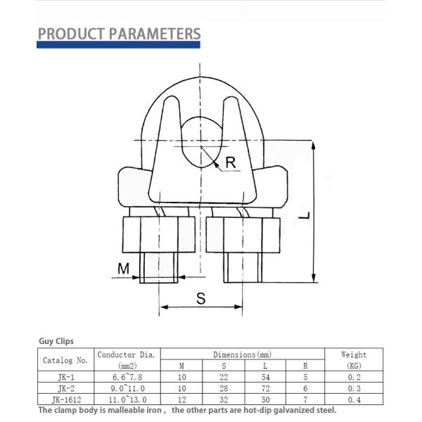 Substation Transmission Tower Guy Wire Fittings Electric Hardware Guy Wire Clip
