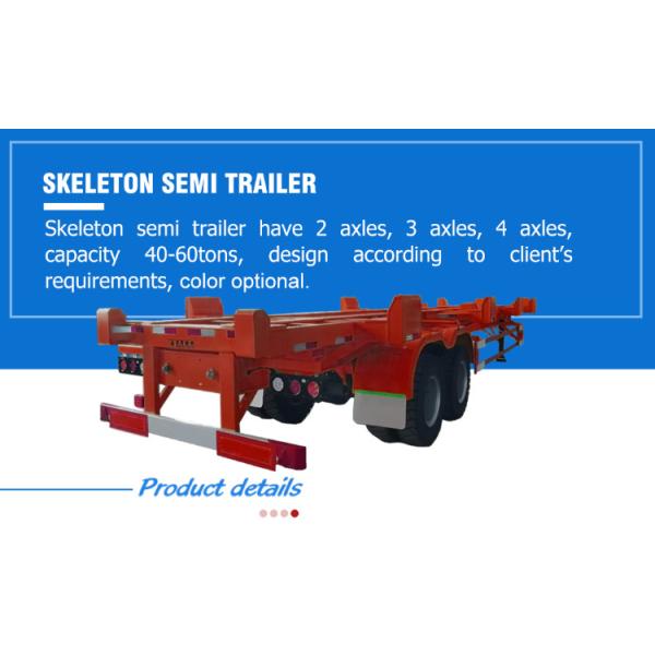 30T Load Capacity 2 Axles 20FT 40FT Shipping Skeleton Trailer with 315/80r22.5 Tires
