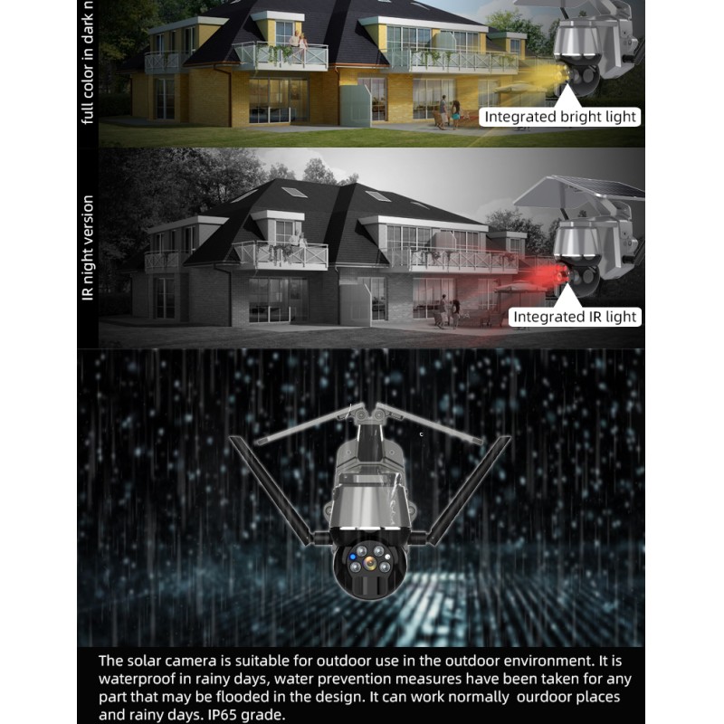 4G/Wifi Solar PTZ IP Camera IP65 Waterproof Night Vision Security Outdoor Camera Tuya APP CCTV Camera