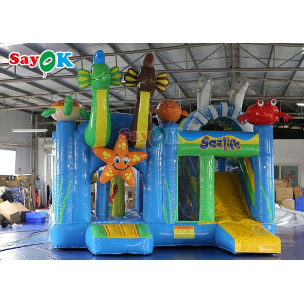 дом прыжка темы океана надувного замка раздувных водных горок воздуха хвастуна 1000D скача комбинированный с бассейном