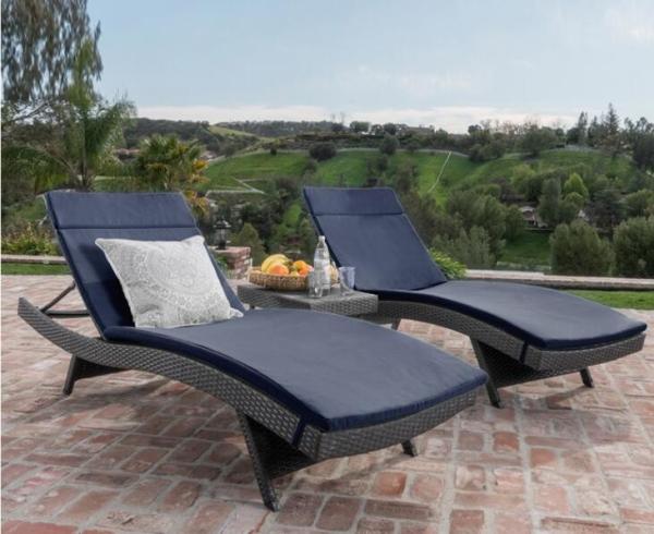 Aluminium PE Rattan beach chair All weather Outdoor Garden Patio leisure Lounge chaise chair