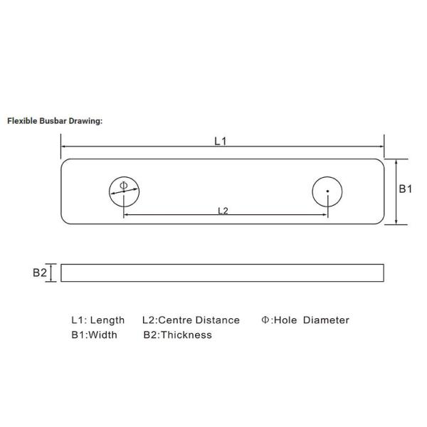 Barre omnibus en cuivre nickelé en forme de U, épaisseur 1-20mm, pour la conduction électrique