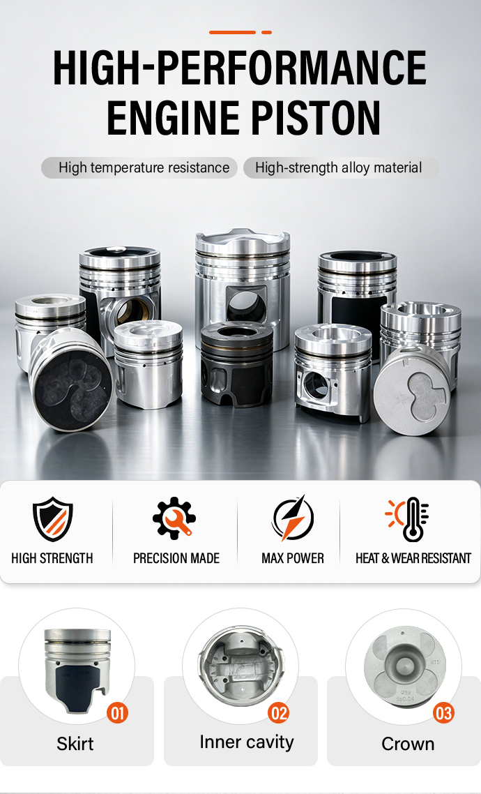 4DR5 Piston Set 31617-00102 34617-00106  Aluminum Alloy Replacement Spare Parts for MITSUBISHI Diesel Engine