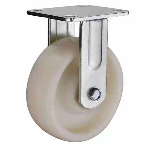 4-8 inch Swivel White PP caster zinc plated, rotating plastic wheel castor for heavy duty manufactory