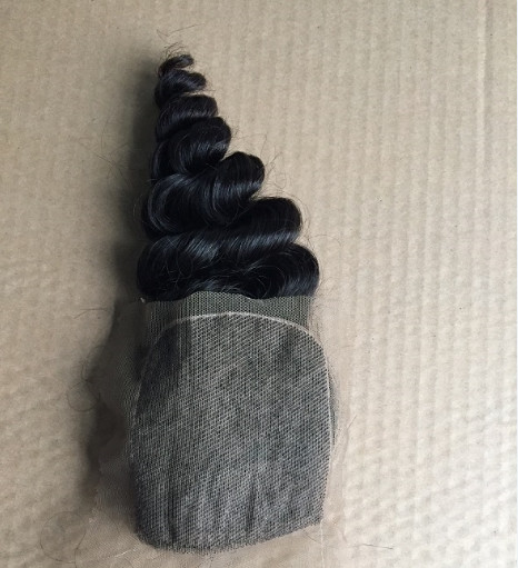 130 Density Indian Remy Hair  Loose Wave Lace Closure Free Style