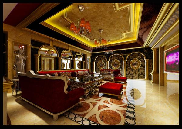 Gold Classical American Style Wooden Luxury Sofa Hotel Fabric KTV Sectional Sofa Set