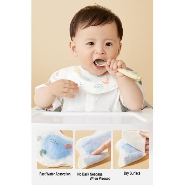 Одноразовые пищевые бибки для малышей с индивидуальным цветом для удобной и чистой еды