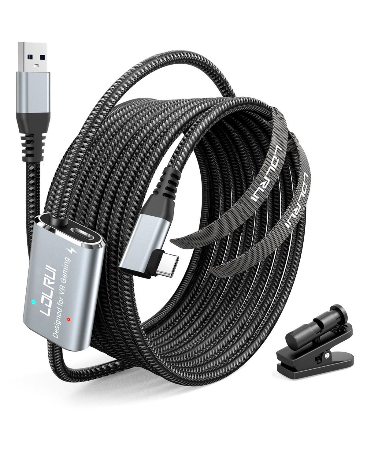 16FT 5M VR Quest Link Cable 5Gbps USB 3.0 To USB C Cable For Quest 3 2 Pro Pico 4