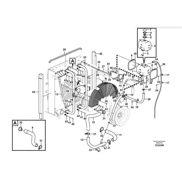 Вода EC240B EC240C благодарит шланг радиатора VOE14532638 шланга VOE14532639 VOE14532640