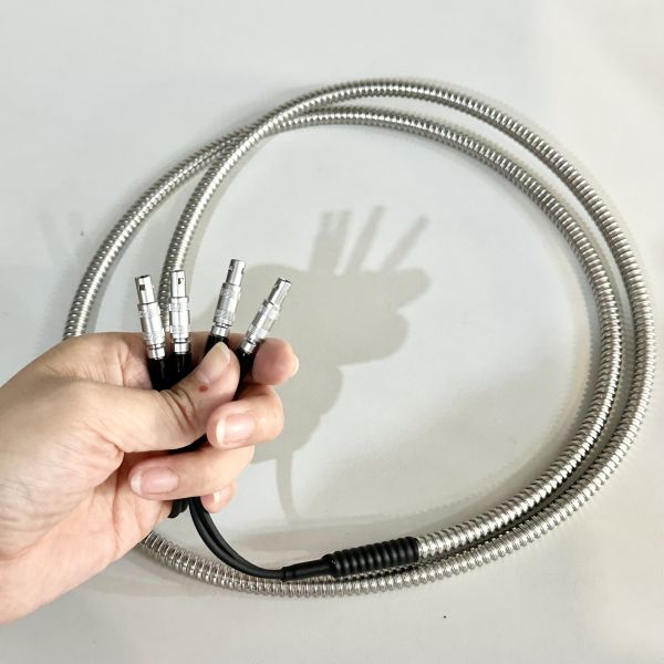 High-Temperature Lemo 00-Lemo 00 TR Cable with Steel cover for UT flaw machine