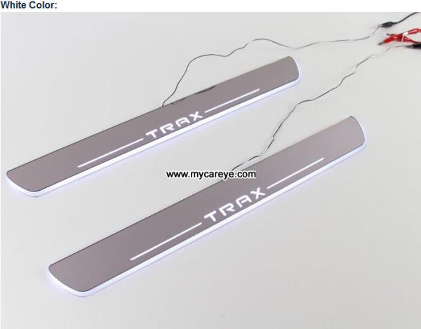 Holden Trax Car accessory stainless steel scuff plate door sill plate lights LED
