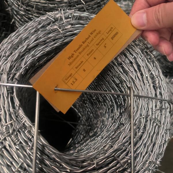 High Tensile Barbed Fencing Wire Galvanized Steel Double Twisted Farm Barbed Wire