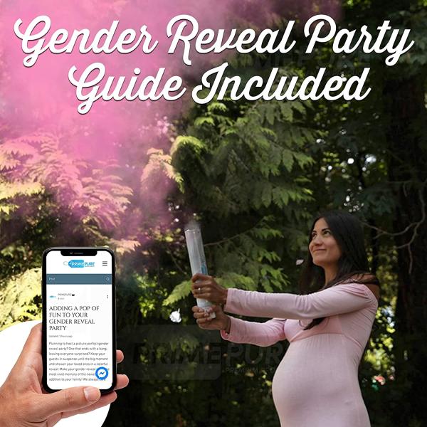 60cm Gender Reveal Confetti Cannon Popper Smoke Powder Confetti Sticks for Party Supplies