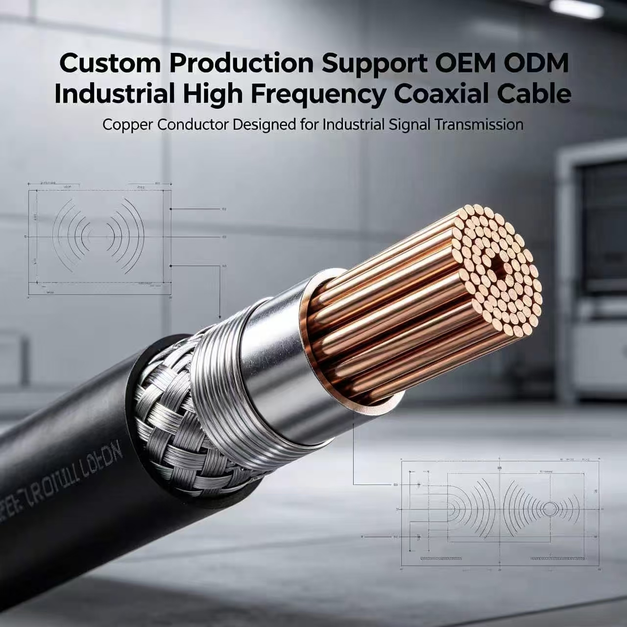 OEM Automotive Coax Cable Copper Conductor Harness Industry For Industrial