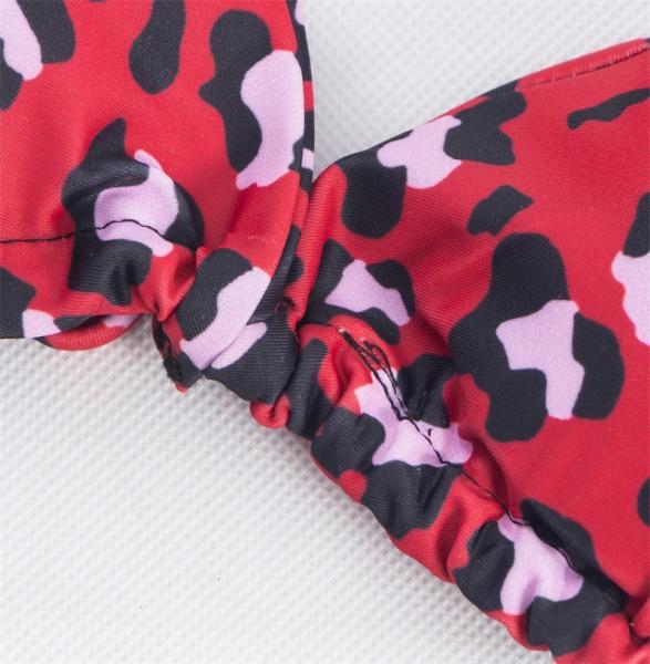 Wrap Halter  Triangle Top With Leopard Print Low Waist Bathing Suit Bikini