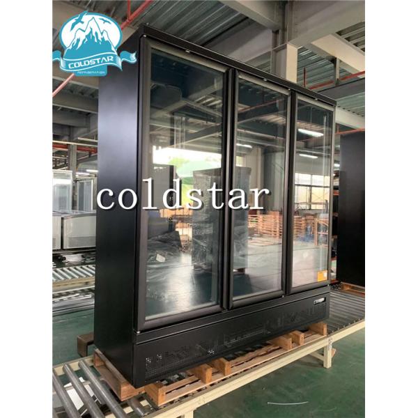 Supermarket 3 glass doors refrigerator drink display cooler yogurt milk refrigerator showcase