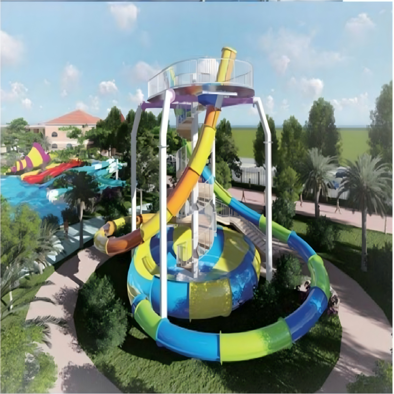 Rocket Free Fall Water Slide 18-25m Height in Aqua Park High Thrill