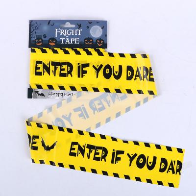 Halloween 0.025mm Enter If You Dare Tape 30ft Plastic Fright For Dacoration