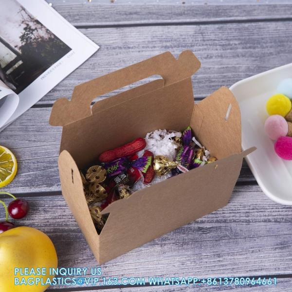Brown Goodies Boxes Dessert/ Treat/ Gable/ Kraft Party Favor Boxes, Popcorn,Toys,Baby Showers,Birthday