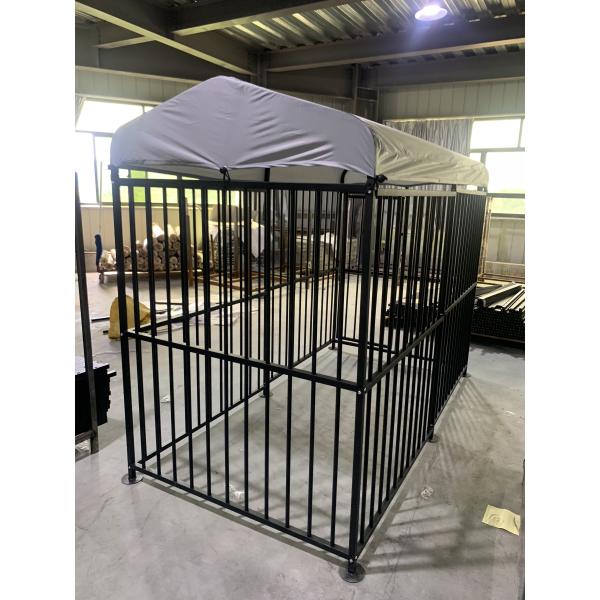 Outdoor Dog Kennel Steel Powder Coated Dog Cage with Watrerproof Cover Secure Lock for Backyard 10' x 5' x 6'