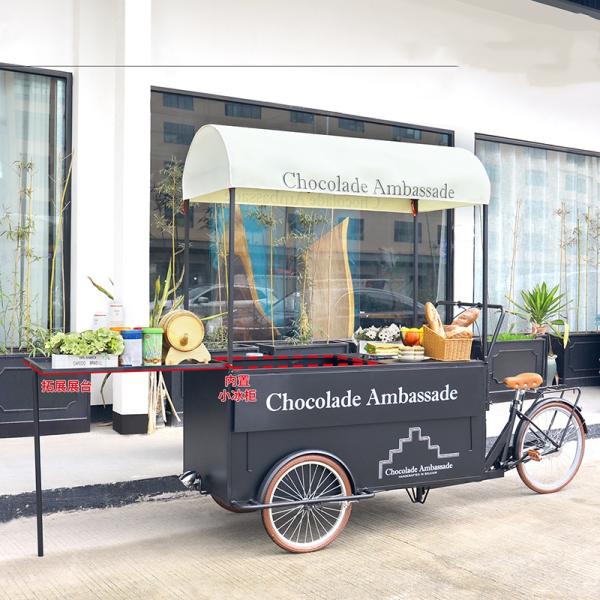 Leisure Fast Food Equipment Long Service Life Mobile Food Cart / Coffee Vending Bike
