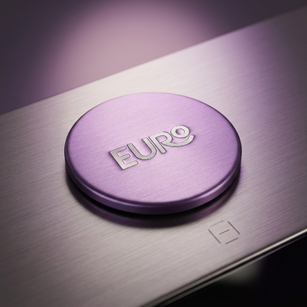 Custom Fog Purple Brushed Aluminum Sign Metal Raised LOGO Label For Smart Home Appliances