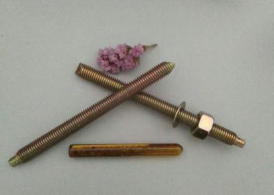 Carbon Steel Material M12 Chemial Anchor Bolts With Yellow Zinc Color