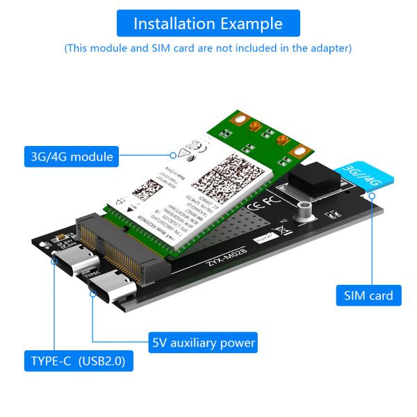 4G беспроводный мини PCI-E к USB 2.0 тип C адаптер ODM