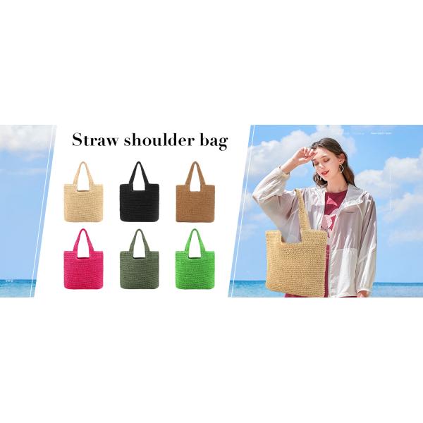 Sustainable Bamboo Bag With Handle, Shopping Bag For Beach Summer Vibe Wholesale Vietnam Handicraft Crochet Raffia Sac Bolsa Mujer Bucket Tote Shoulder Designer Women Straw Bag