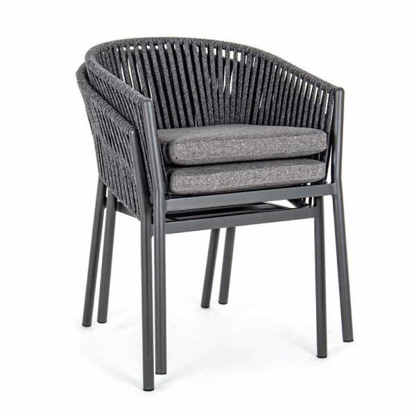 Outdoor Garden Furniture Easy-to-Wash Nordic Gray Woven Rope Chair with Modern Design