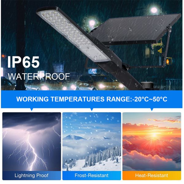 300W IP67 Monocrystalline Solar Street Light with LED Solar Panel for Outdoor Use