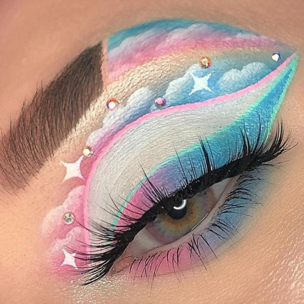 Odm Natural Rainbow Sky Blue Contact Lenses Eye Cosmetic Colored Contacts 14.5mm