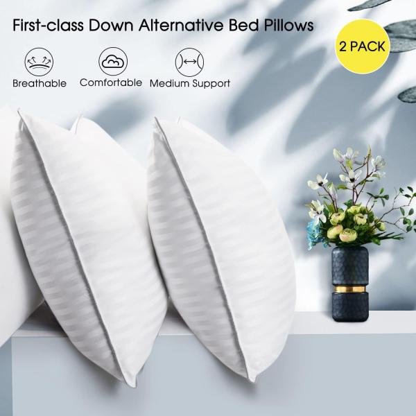 Memory Foam Home Decor Sofa Cushion 2 Pack King Size Bed Pillow for Sleeping 20x36 Inches