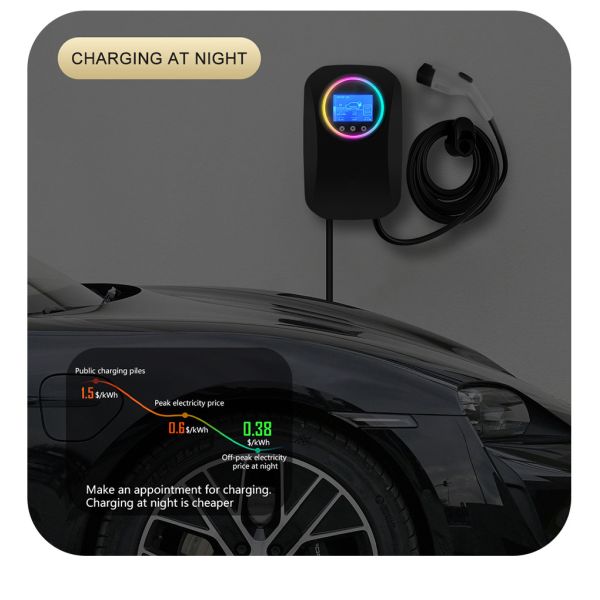 OEM ODM Type 2 AC Charging Smart Display Wall Mounted EV Charger