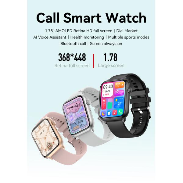 Medical Smart Watch Blood Sugar Monitor Pressure Heart Rate Bt Nfc Led Physiological Cycle Smart Watches Girl For Women