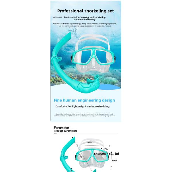 Large Framed Adult Diving Mask Waterproof Fog Free Snorkel Mask Non Shedding