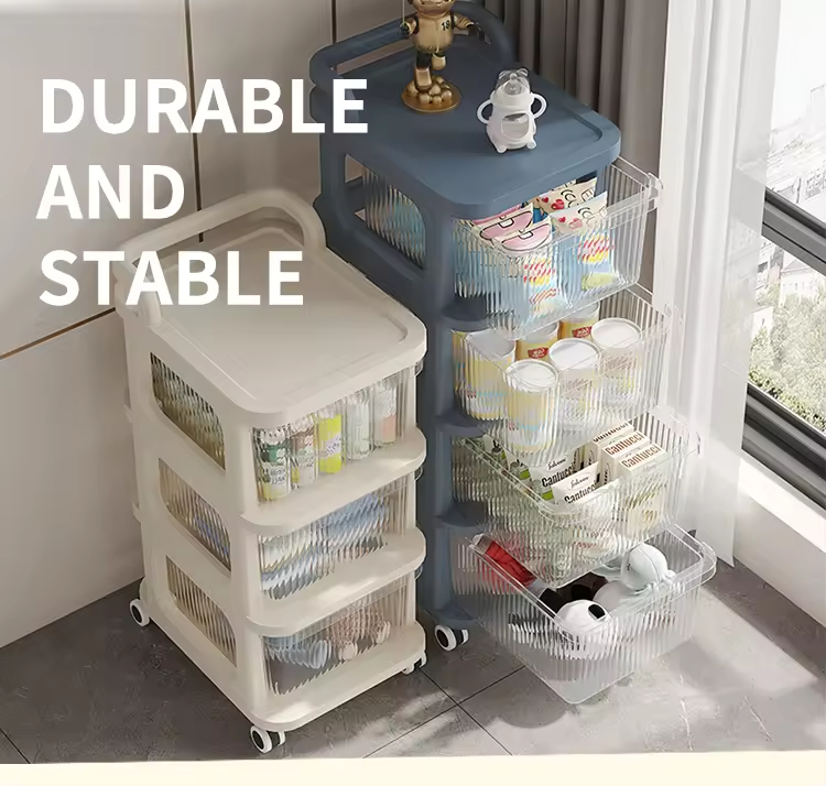 Large Capacity Dust Proof Household Storage Rack Durable Storage Drawer Organizer Multi-Layer Cart