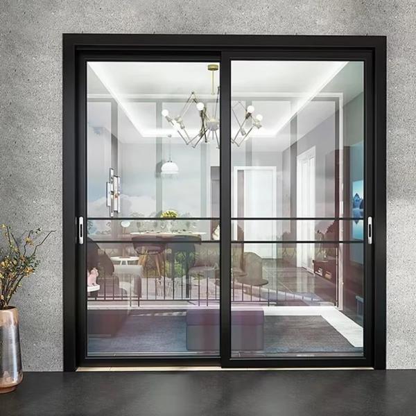Hurricane Impact Aluminum Sliding Door For Balcony Big Tempered Glass Sliding Door