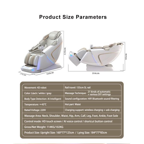 Smart Shiatsu Massage Chair Full Body Massager with Zero Gravity Air Pressure Heating