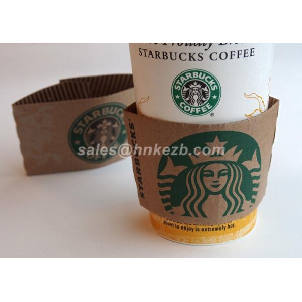 80mm Logo Print Kraft Paper Coffee Cup Sleeve ,  Ripple Coffee Cup Heat Sleeve