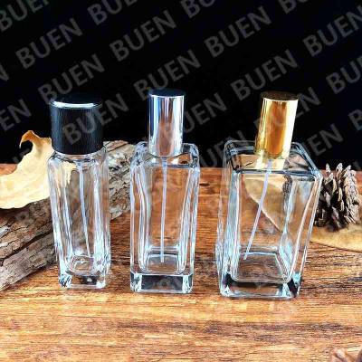 Garrafas cosméticas de vidro vazias de vidro luxuosas 1oz da garrafa de perfume 118mm do quadrado
