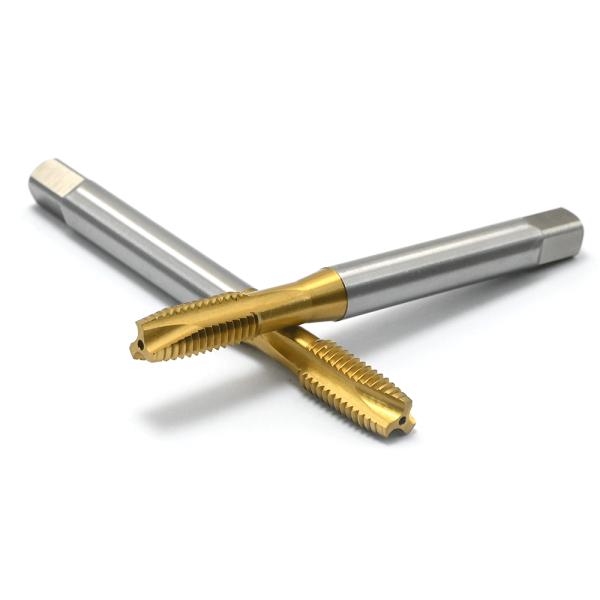 Tap for metric thread for through hole straight flute spiral web thining of chamfer M101.5 M35 TiN coating DIN371