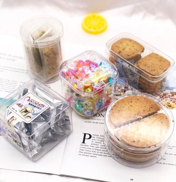 Food Containers with Lids Round Plastic Food Grade Disposable Cake Packing Food PS Can Print Customized Logo on The Cup