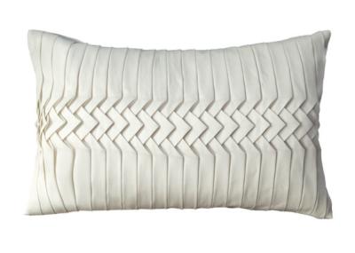 Ivory Faux Silk Decorative Pillows For Sofa , Handmade Waist Bed Throw Pillows
